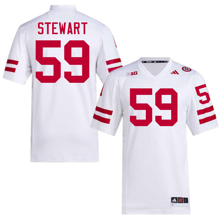 Nebraska Cornhuskers #59 Rahmir Stewart College Football Jersey Stitched-White Nebraska Cornhuskers #59 Rahmir Stewart College Football Jersey Stitched-White